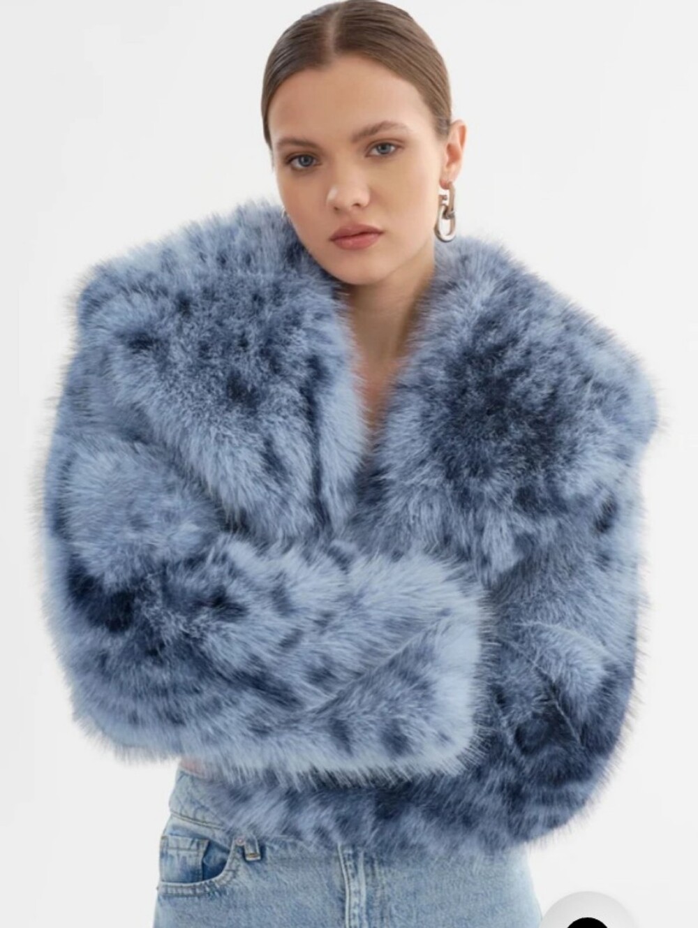 Blue Faux Fur Coat - Plush Statement Jacket🆕💙🎁